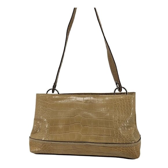 TOMMY HILFIGER Y2K Retro Tan Faux Croco Embossed Shoulder Bag - Picture 3 of 15